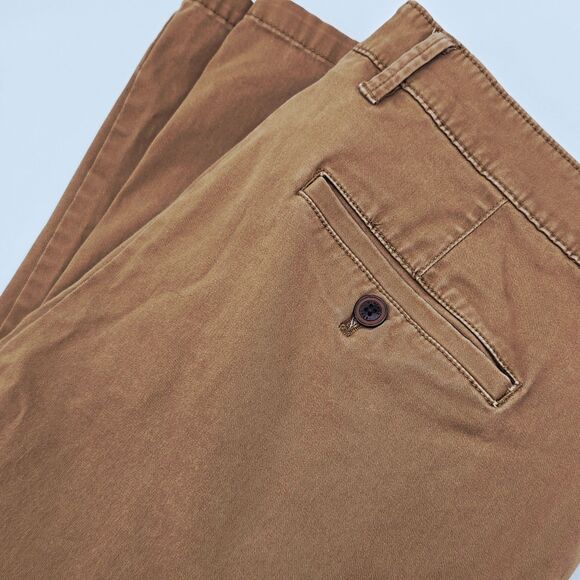 Weatherproof Vintage Chino Pants Men's 34x32 Brown Flat Front W3F044 - Picture 1 of 9